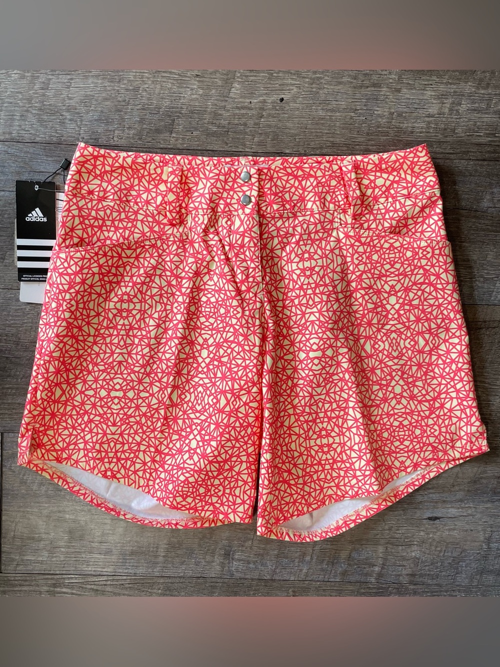 NWT Adidas Women's Coral Geometric Print Bermuda Shorts